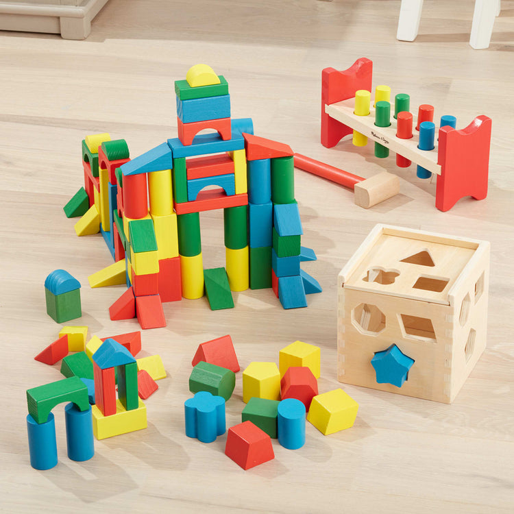Stack sort pound wooden toy collection