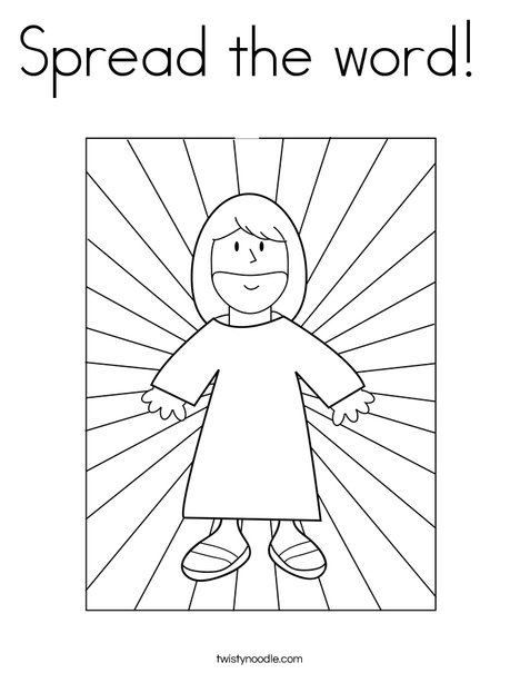 Spread the word coloring page
