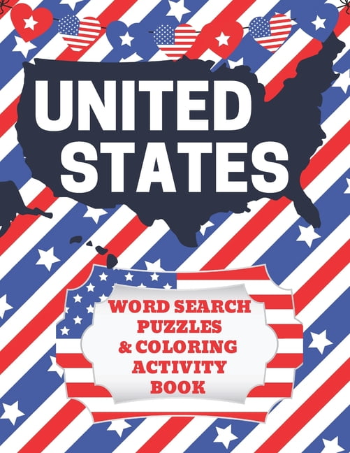United states geography activity books united states word search puzzles and coloring activity book fifty states workbook for kids to learn important facts about all states
