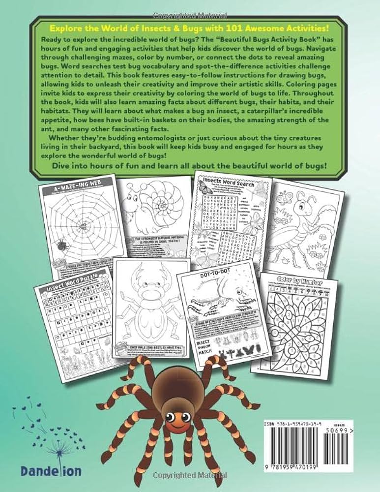 Beautiful bugs activity book awesome activities mazes word puzzles insect bug facts color