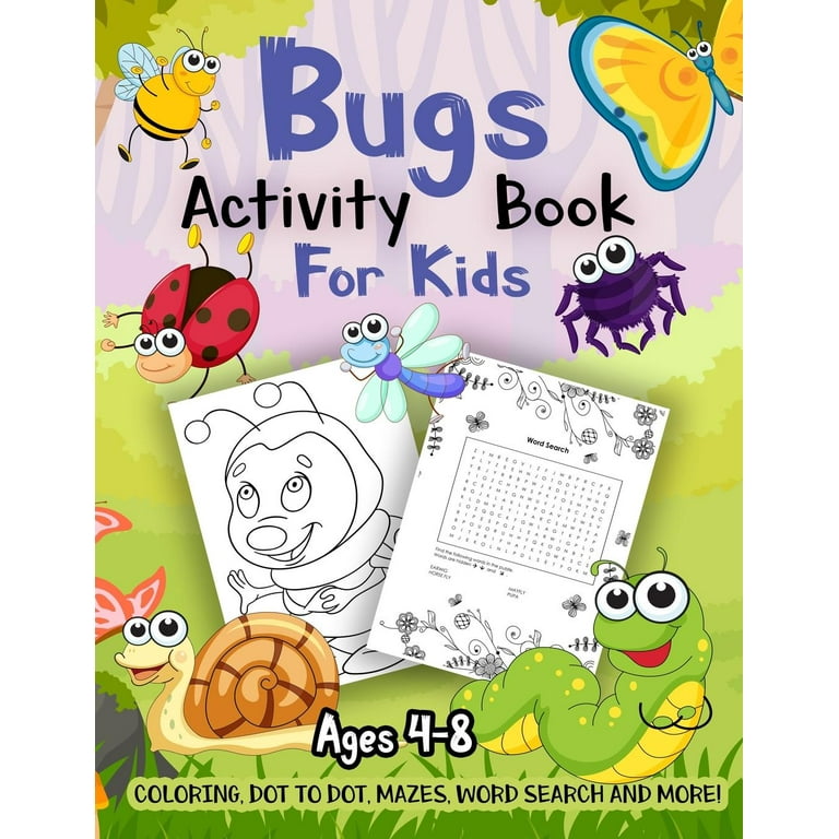 Bug activity book for kids ages