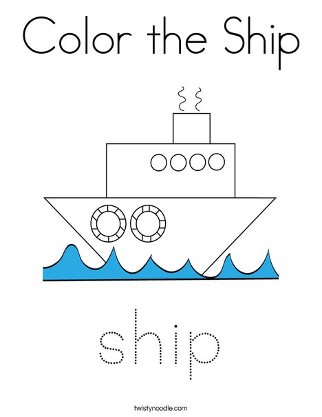 Color the ship coloring page