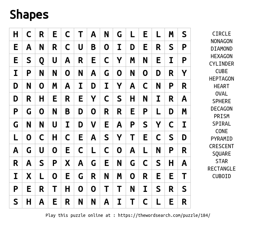 Download word search on shapes