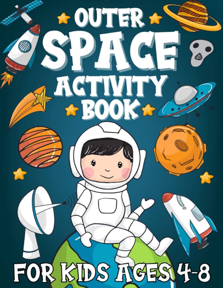Activity book outer space for kids ages