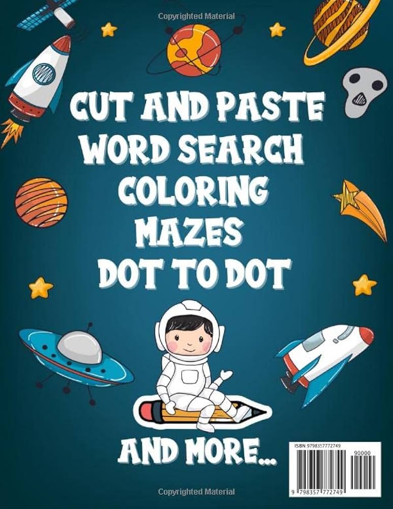 Activity book outer space for kids ages