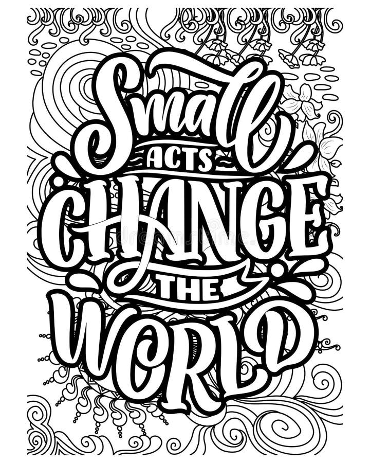 Inspirational words coloring book pagesmotivational quotes coloring pages design stock vector
