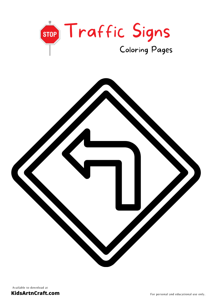Traffic signs coloring pages for kids â free printables