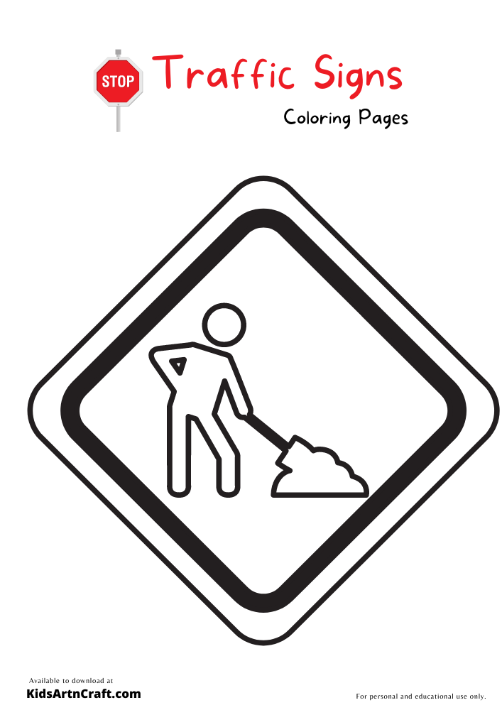 Traffic signs coloring pages for kids â free printables