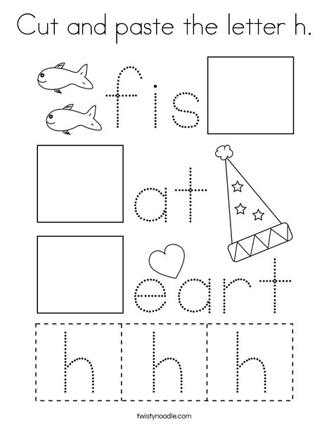 Cut and paste the letter h coloring page