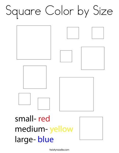 Square color by size coloring page
