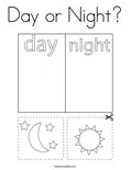 Day or night coloring page