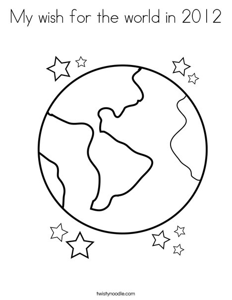 My wish for the world in coloring page