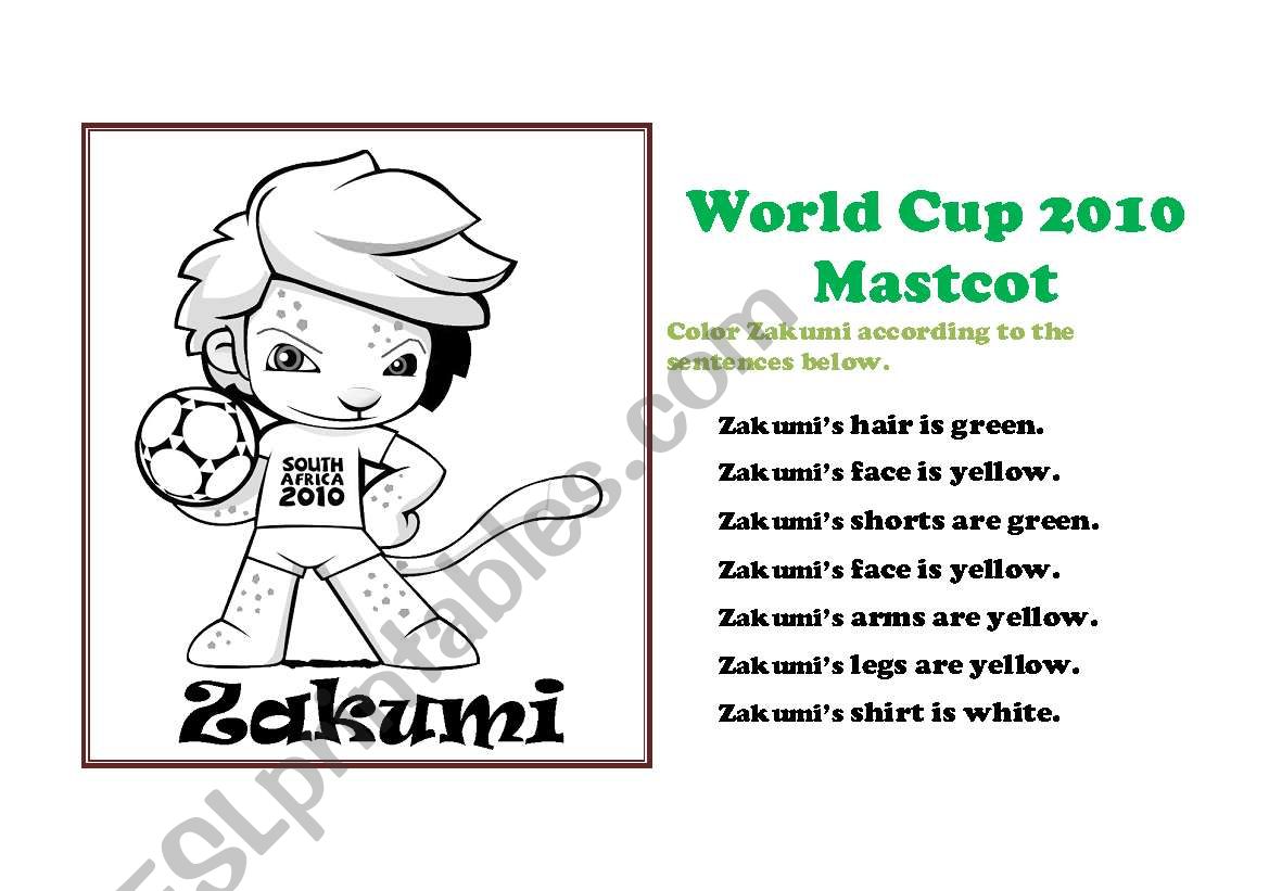 World cup mascot coloring page