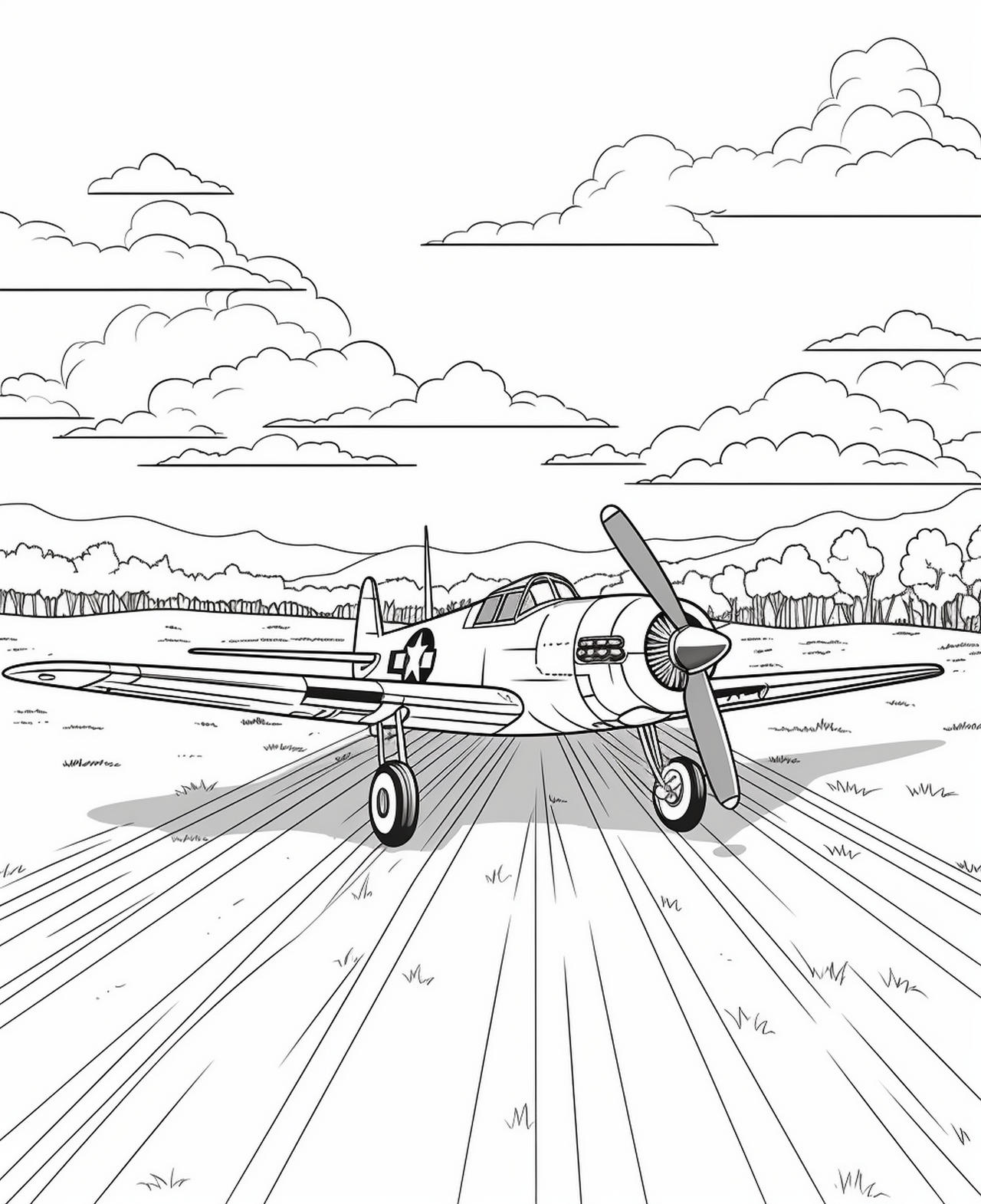 Vintage military aircraft coloring pages by coloringbooksart on
