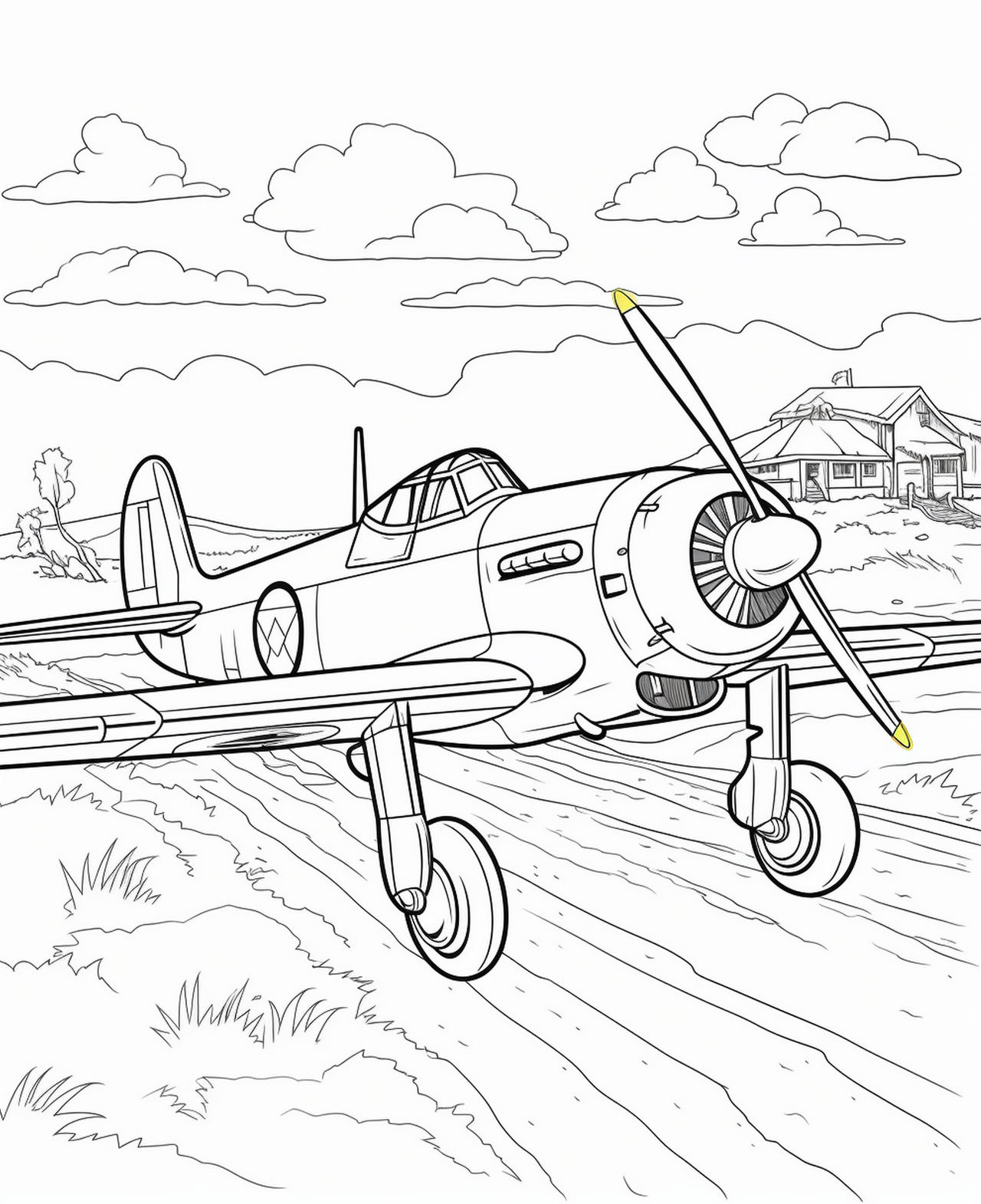 Vintage military aircraft coloring pages by coloringbooksart on