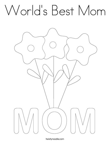 Worlds best mom coloring page