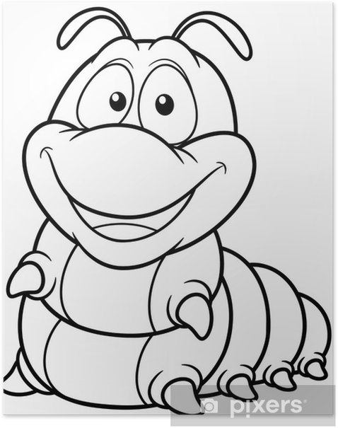 Poster illustration of cartoon worm