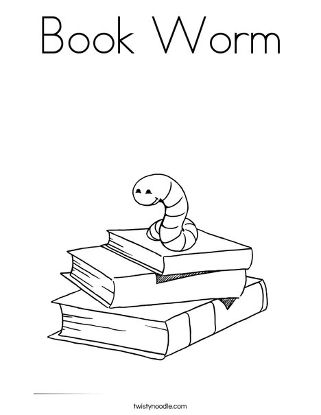 Book worm coloring page