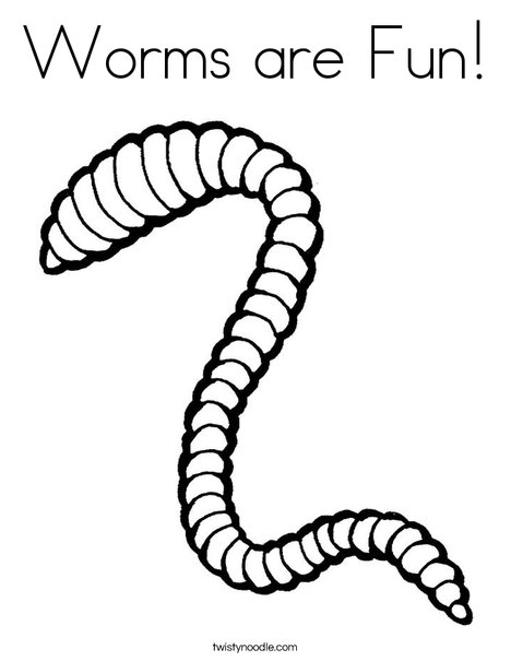 Worms are fun coloring page