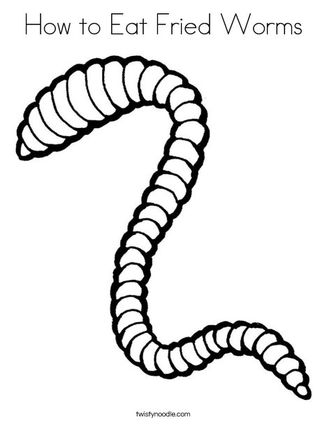 How to eat fried worms coloring page