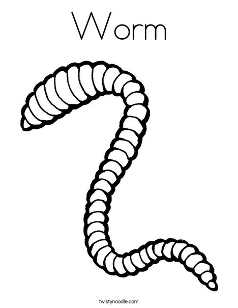 Worm coloring page