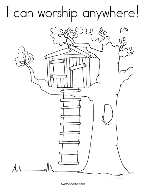 I can worship anywhere coloring page
