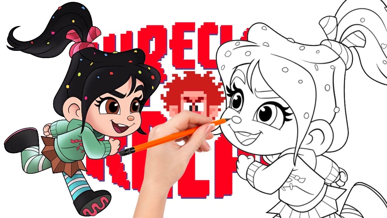 How to draw vanellope von schweetz running for the next adventure