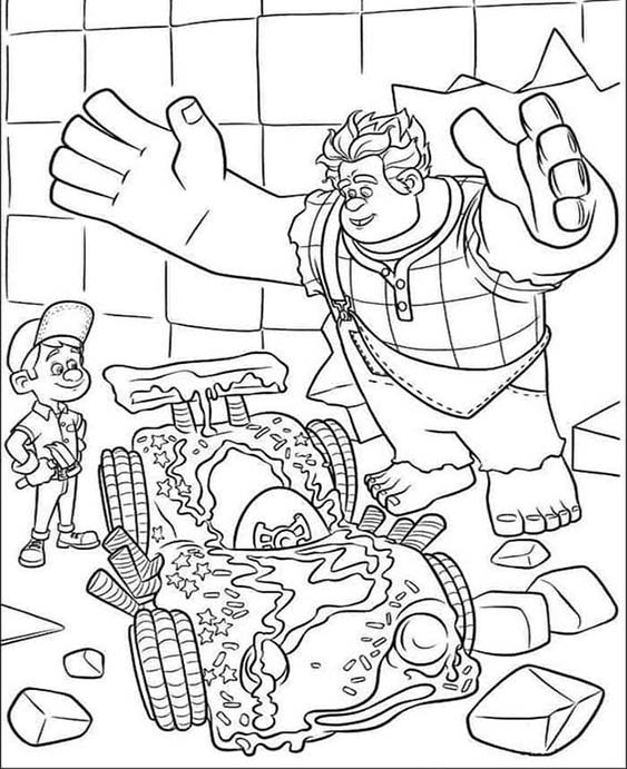 Free easy to print wreck it ralph coloring pages