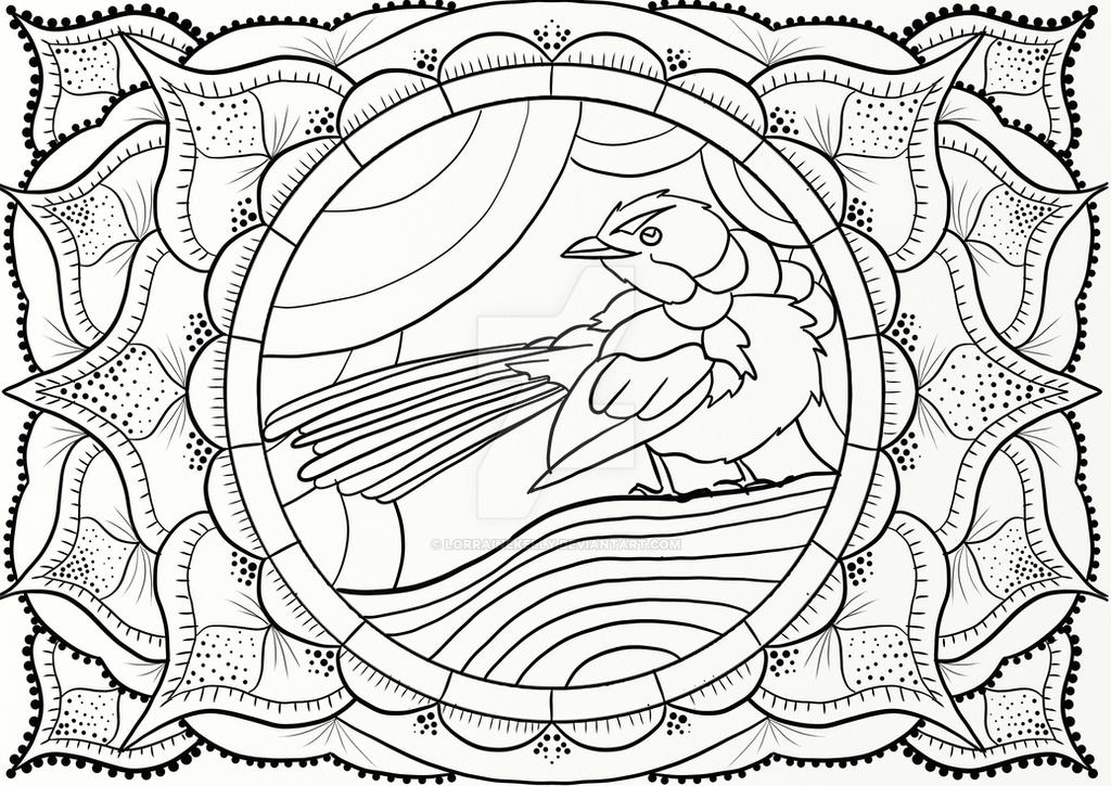 Blue wren coloring page by lorrainekelly on