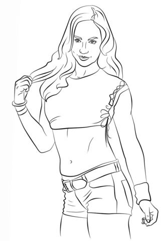 Wwe aj lee coloring page free printable coloring pages