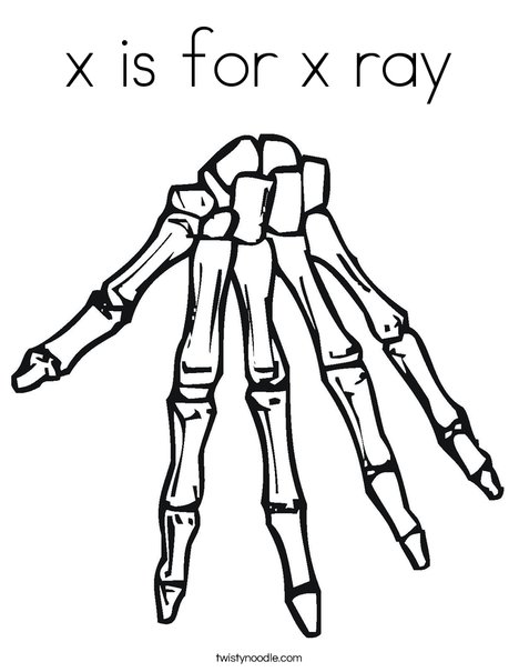 X is for x ray coloring page