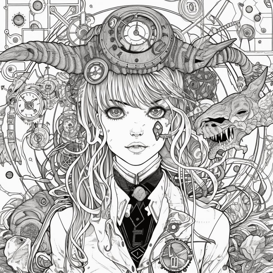 Adult printable coloring pages free creepy kawaii anime dark fantasy printable coloring book sheets