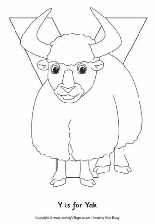 Y is for yak louring page