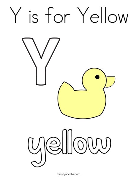 Y is for yellow coloring page
