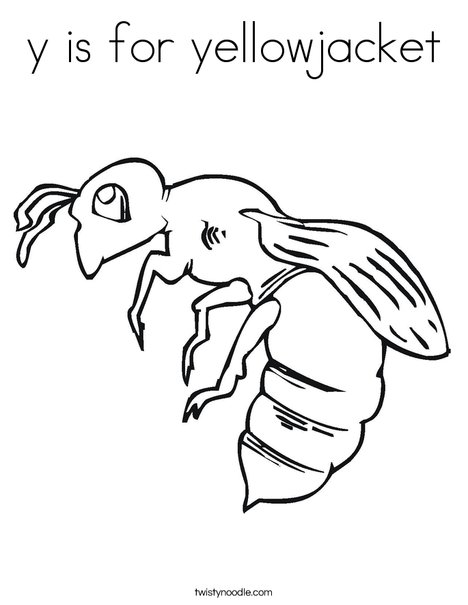 Y is for yellowjacket coloring page