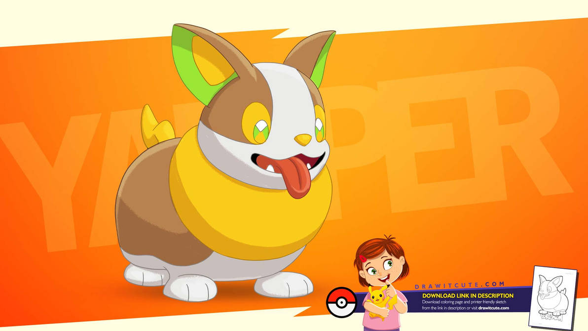 How to draw pokemon yamper super easy witch colo by drawitcute on