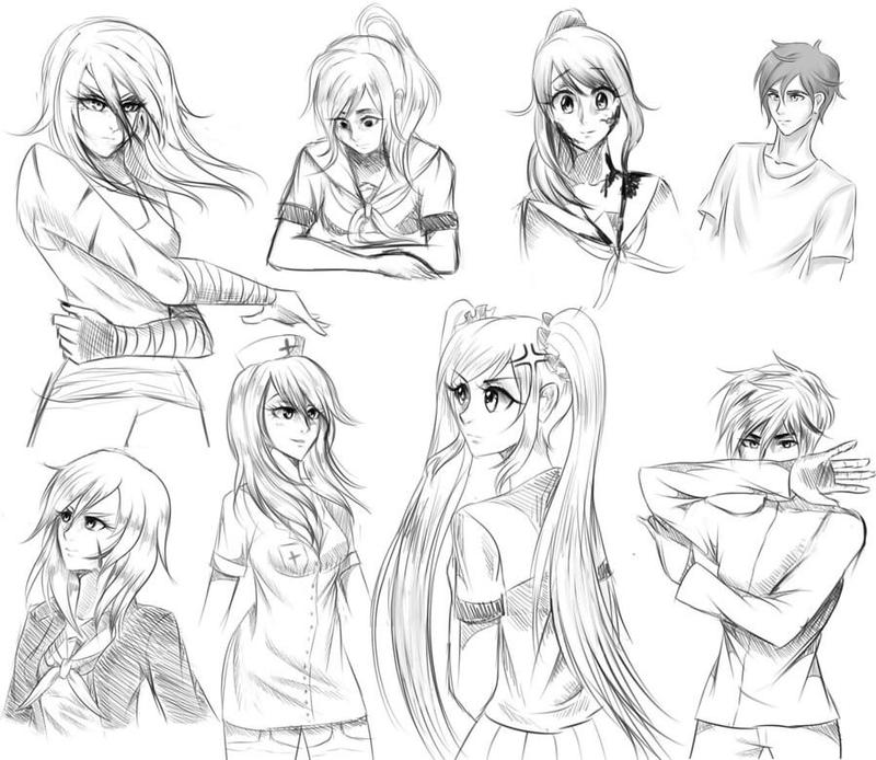 Yandere simulator sketches by riiful on