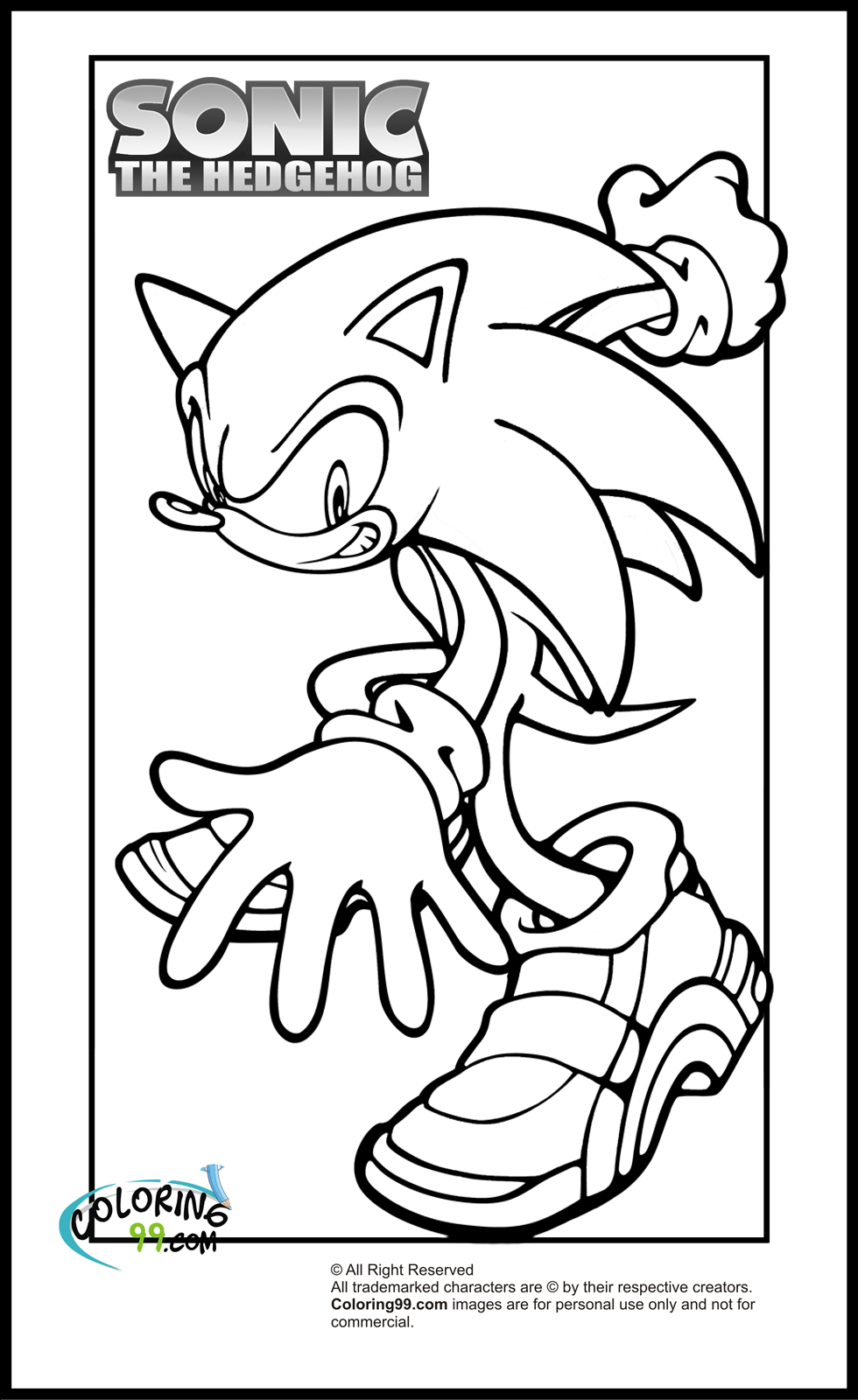 Sonic coloring pages team colors