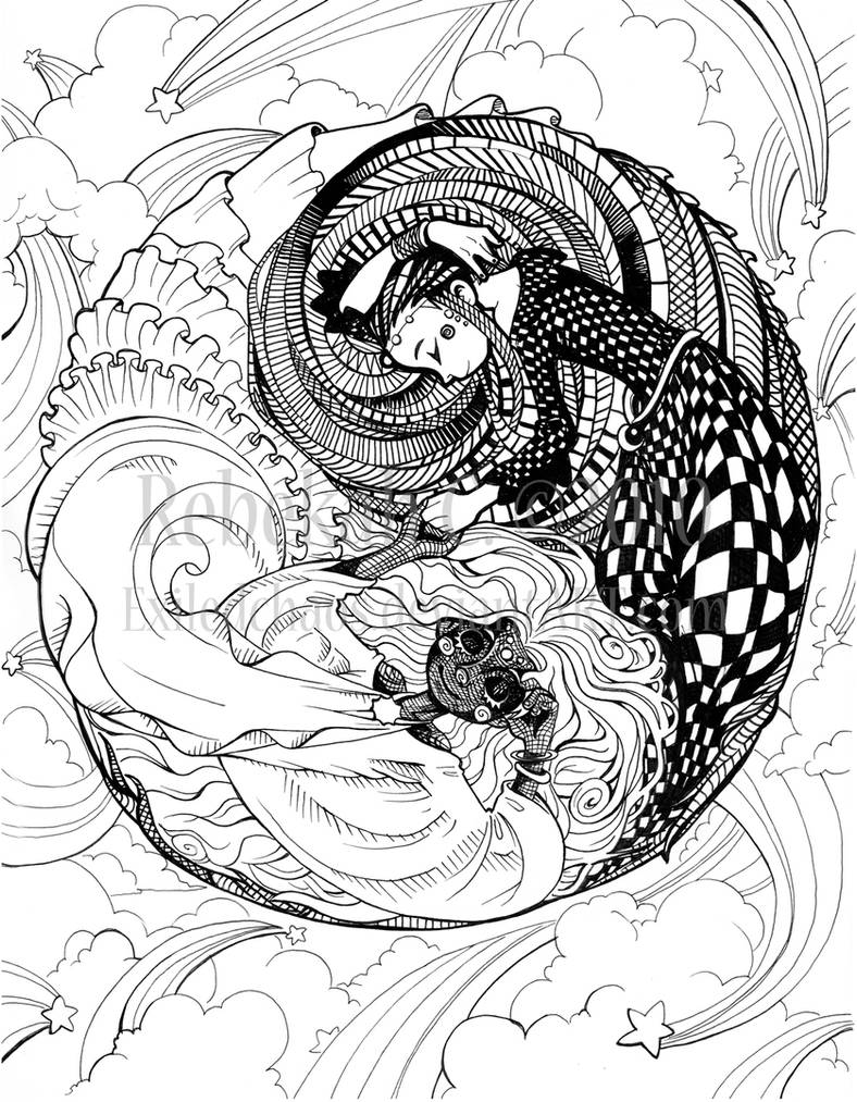 Herron coloring book yin yang by exiledchaos on