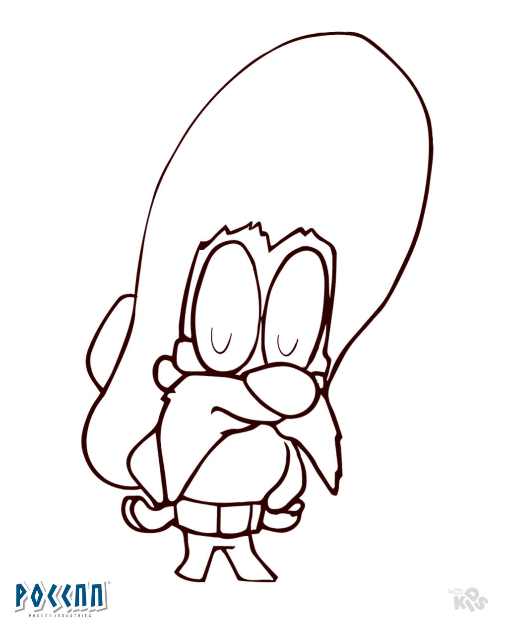 Chibi yosemite sam to color looney tunes lineart by poccnnindustries on