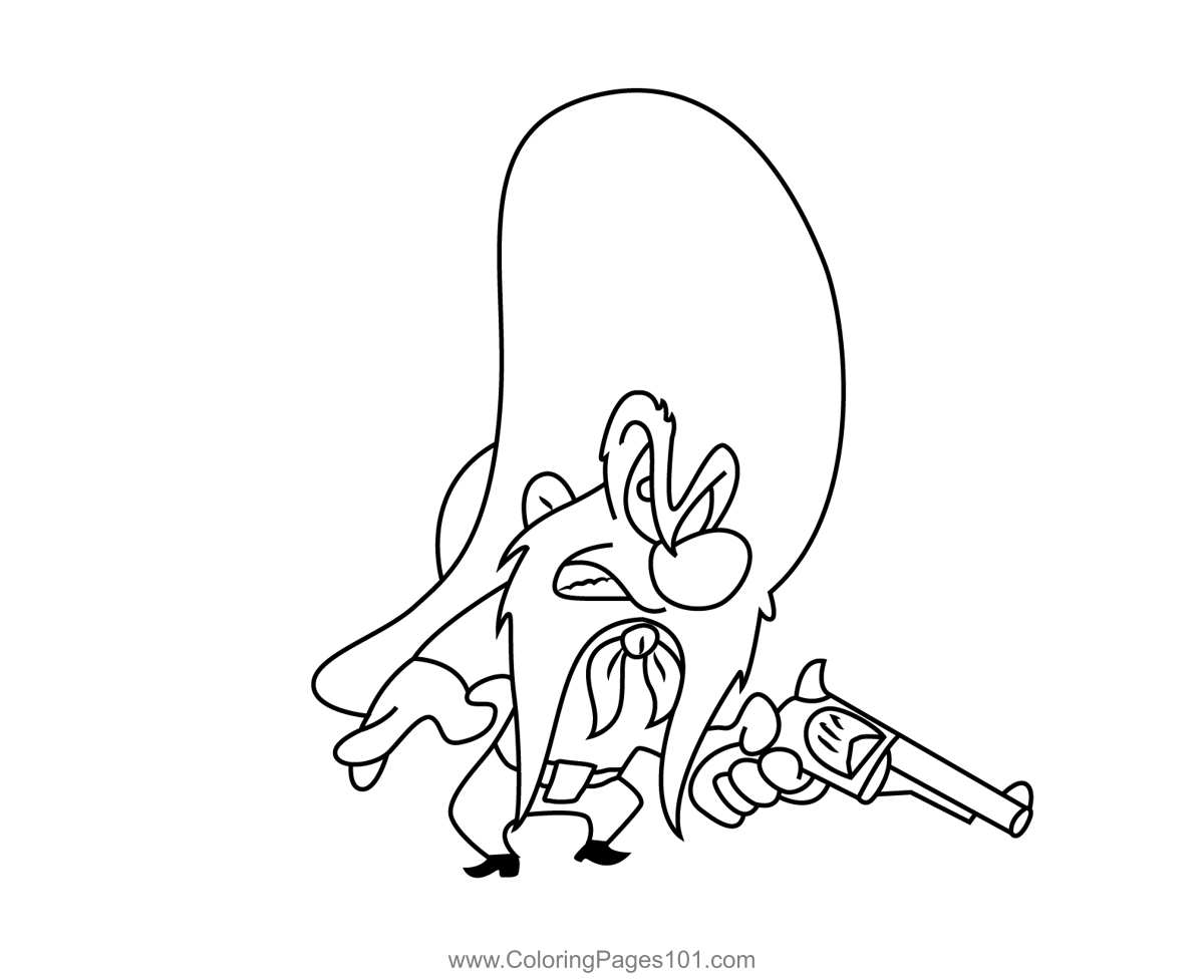 Angry yosemite sam coloring page for kids