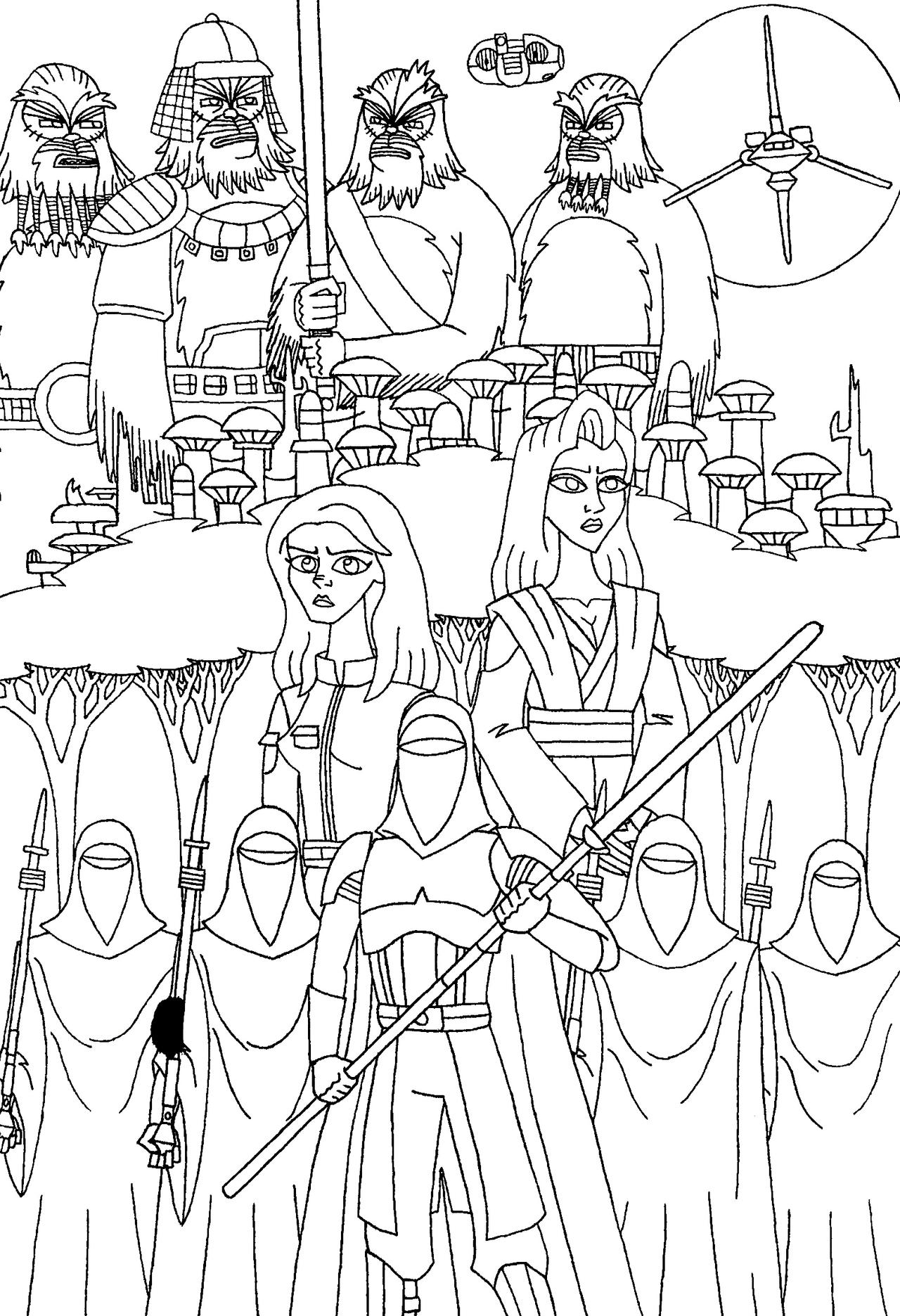 Sw young jedi knights cover art lineart by aidmoore on