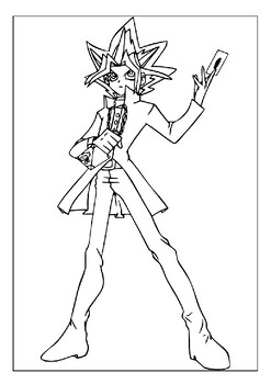 Coloring fun with the main characters of the hit manga yu gi oh coloring pages