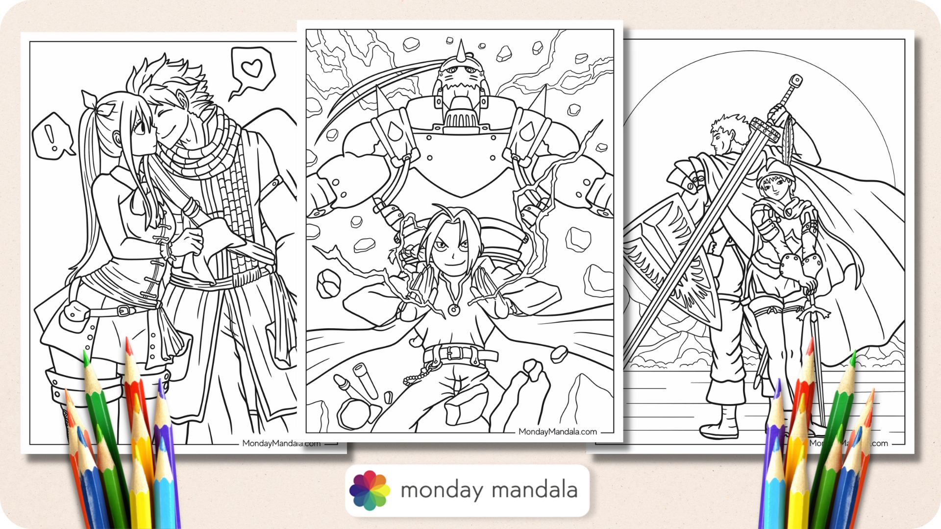 Manga coloring pages free pdf printables