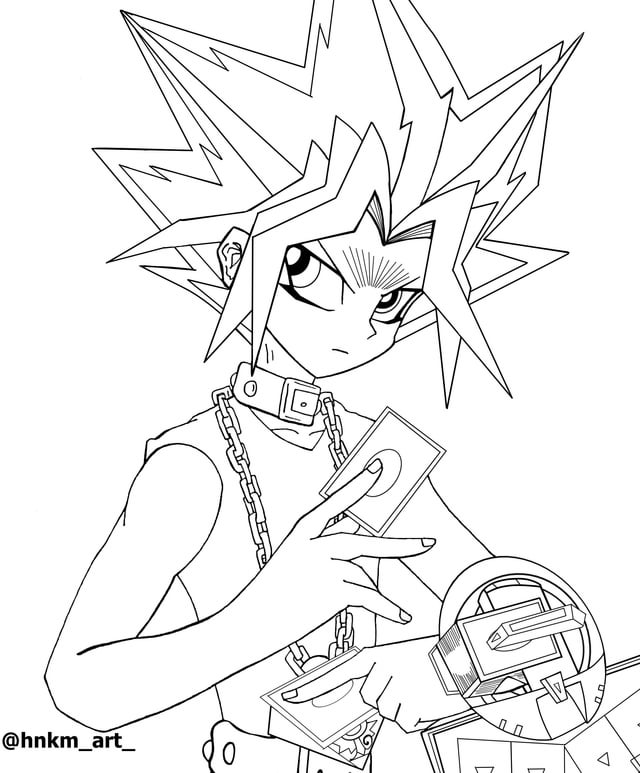 Finally finished the atem sketch from a few days ago lineart and coloring was done witha mouse ryugioh
