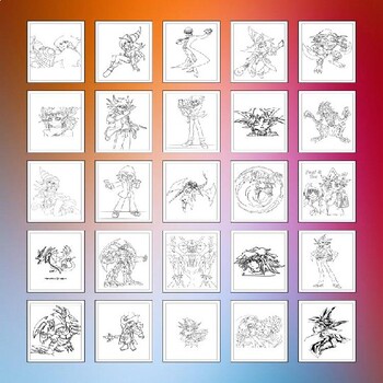 Coloring fun with the main characters of the hit manga yu gi oh coloring pages