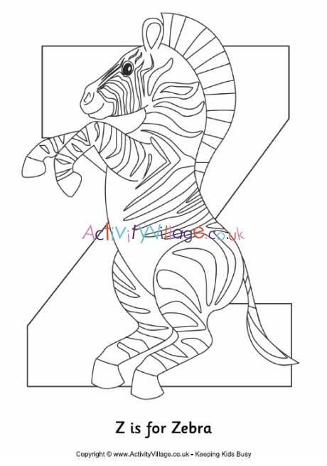 Z is for zebra louring page