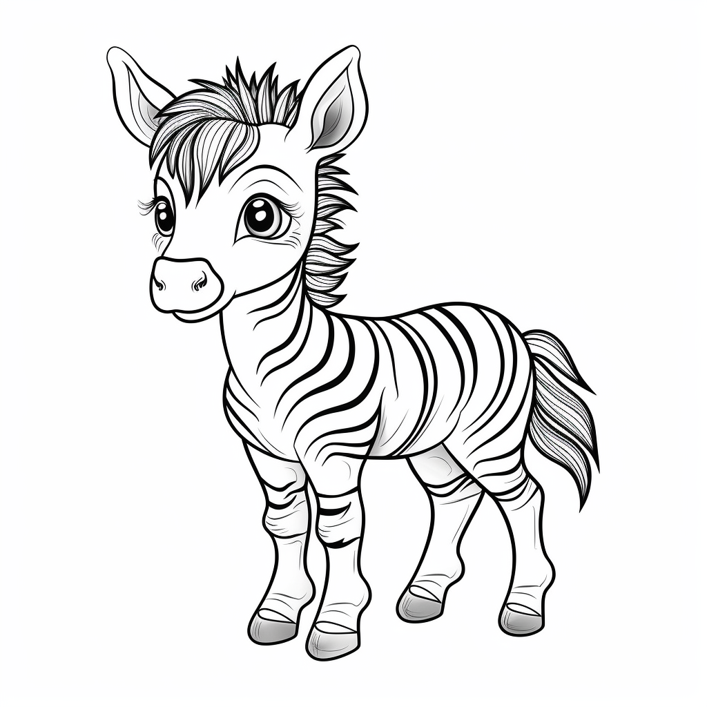 Drawing of a cute little zebra coloring page ðñðððððº