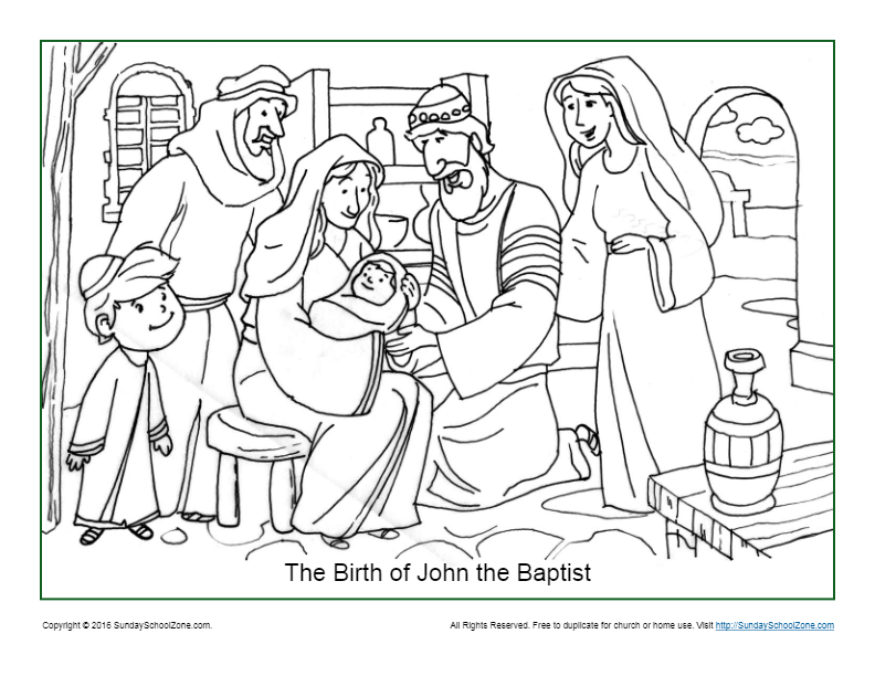 Free birth of john the baptist bible activities on sunday school zone