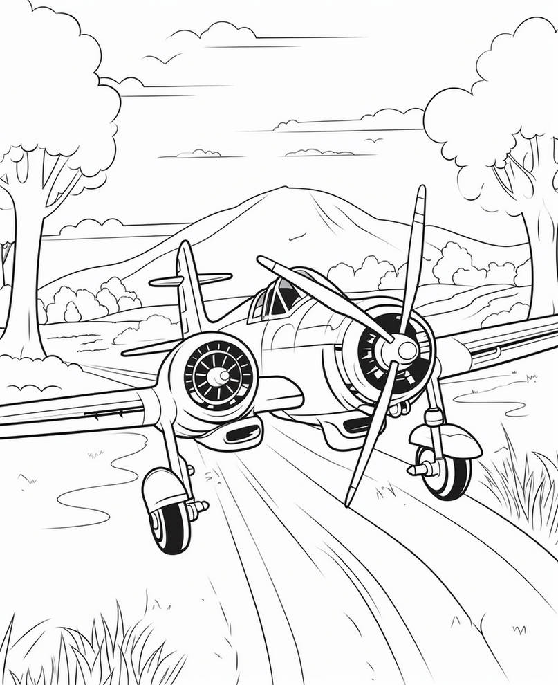 Vintage military aircraft coloring pages by coloringbooksart on
